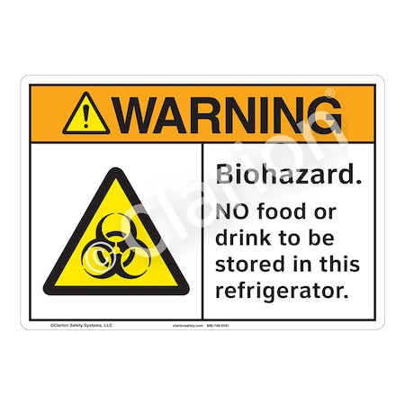 ANSI/ISO Compliant Warning Biohazard Safety Signs Indoor/Outdoor Flexible Polyester (ZA) 12 X 18